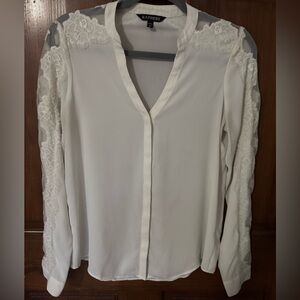 Express Women's Cream Lace Blouse